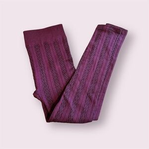 Time & Tru Purple Patterned Leggings, Thick